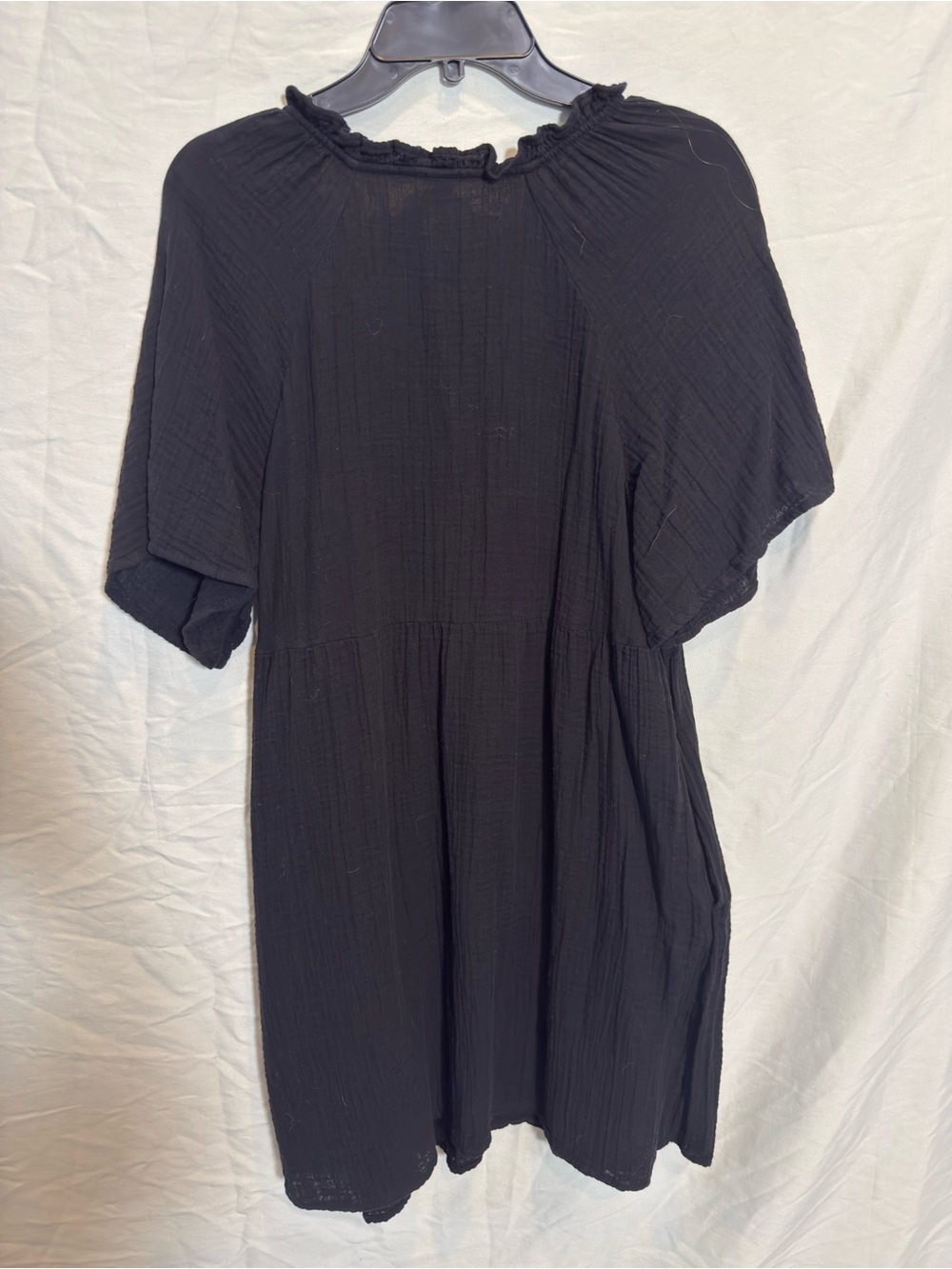 Old Navy Black V-Neck Ruffle Gauze Tunic Dress - Picture 3 of 3